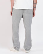 Brethe Soft-Structured Pant in Heather Grey back view showing clean straight fit.